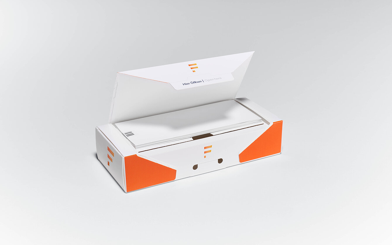 Innovative combination folding carton from Faller Packaging: space-saving solution with integrated package leaflet for pharma and healthcare products.
