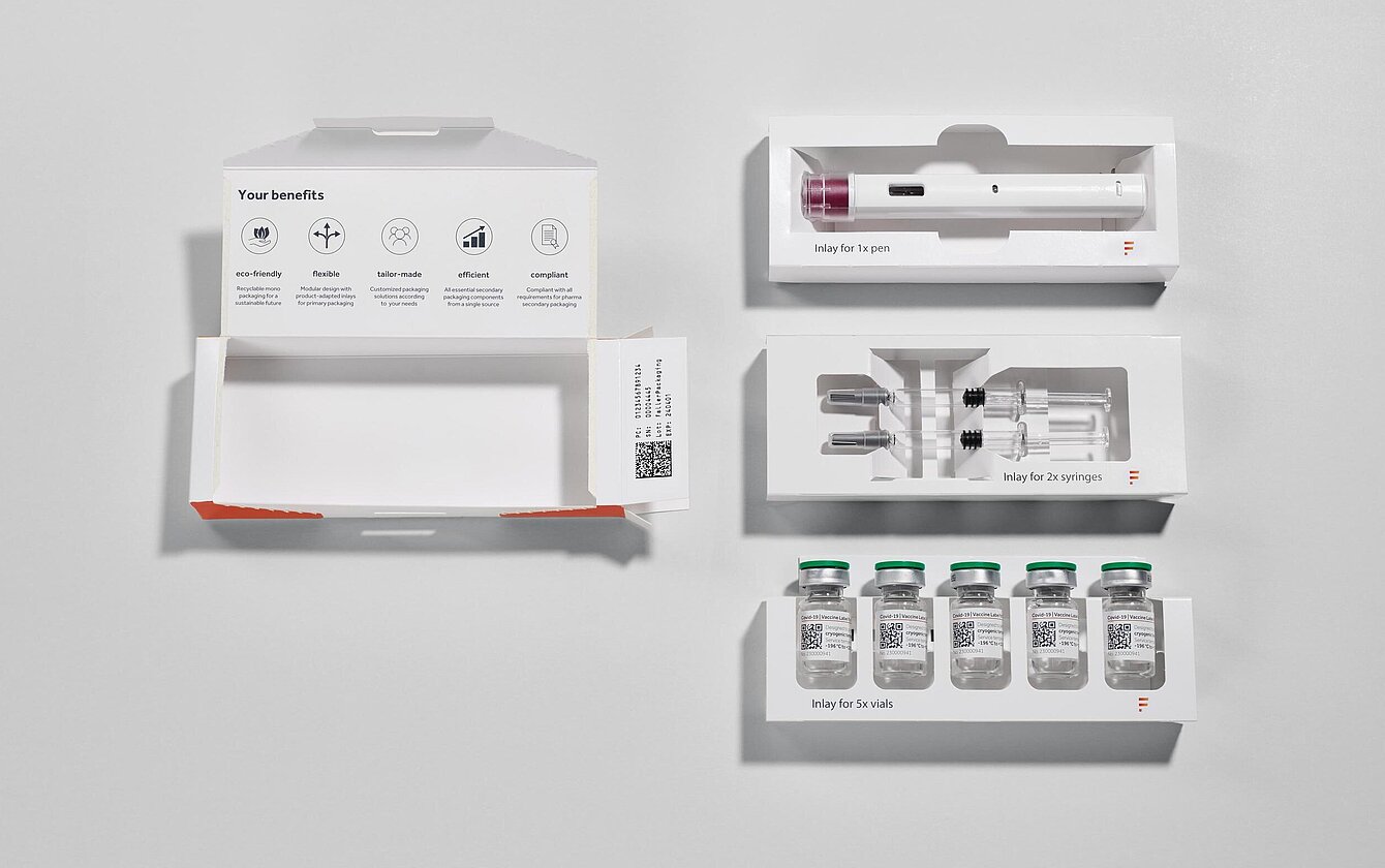 Packaging with modular inlays can be used throughout the entire product lifecycle without any design changes.