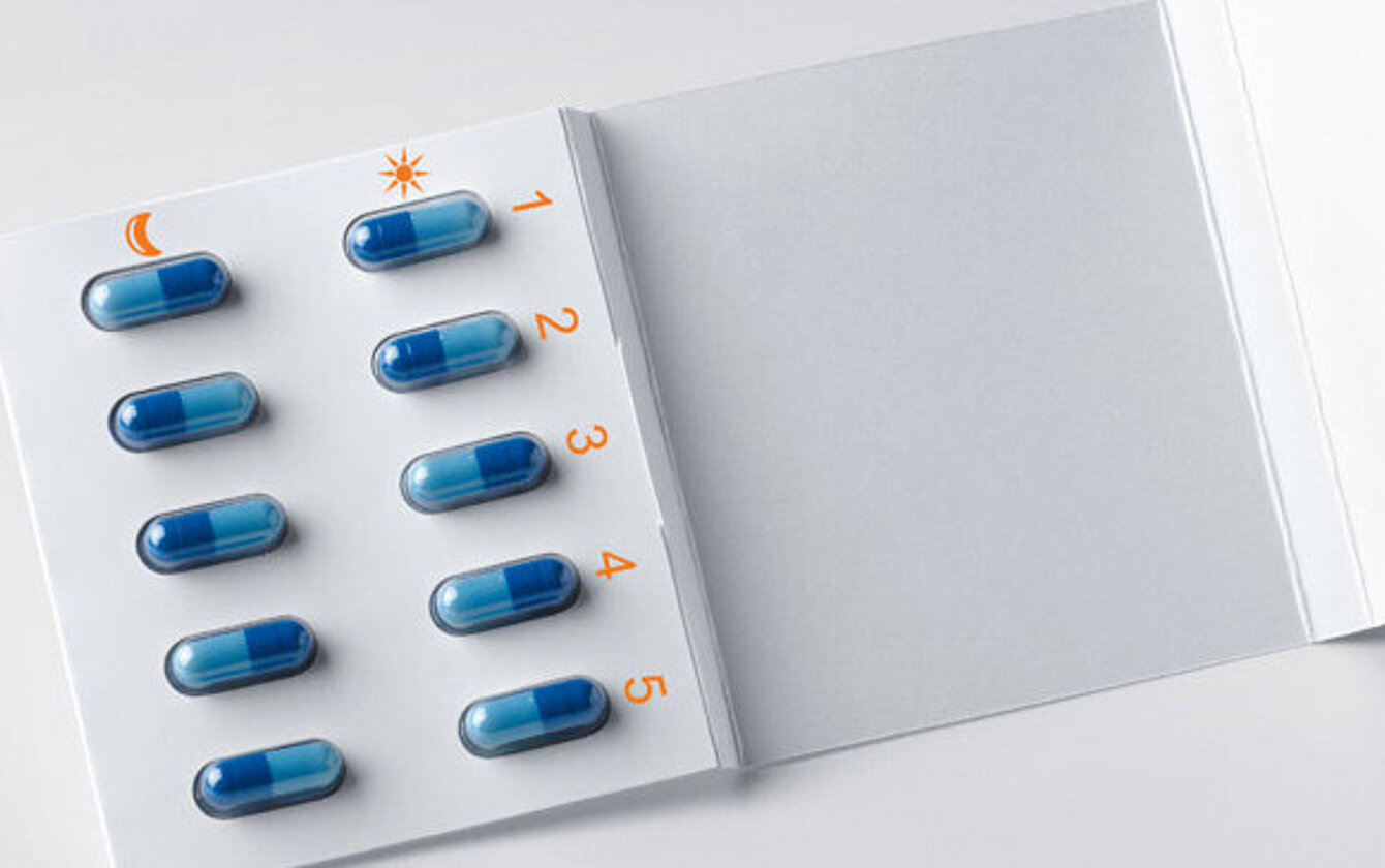 Blister packaging with dosage aid for improved patient compliance by Faller Packaging